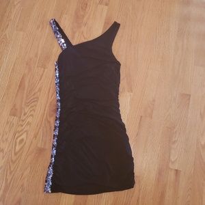Bebe One Shoulder Sequin Dress